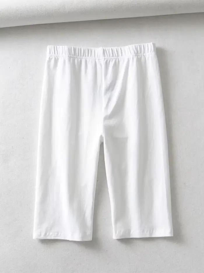 Short de motard en coton pour femmes, sexy, taille haute, élastique, couleur pure, slim, longueur au