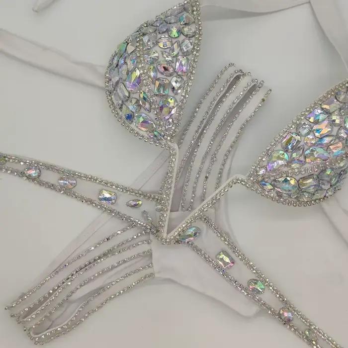 2020 venus vacances sexy femmes daimond push up cristal col en V strass maillots de bain vente chaud