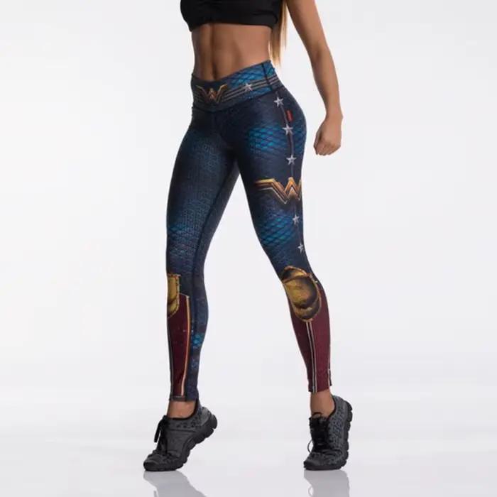 Femmes Sport Leggings impression 3D élastique taille haute Yoga pantalon super-héros Leggins Gym Fit