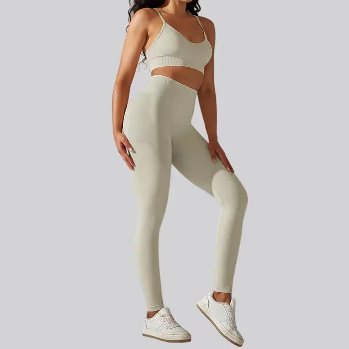 Survêtement sans couture pour femmes, ensembles de Yoga, 2 pièces, combinaison de Sport, vêtements d