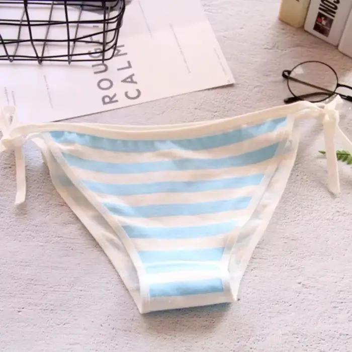 Lingerie sexy japonaise Lolita Kawaii, mini bikini rayé bleu, rose et blanc, cosplay pour adultes, s