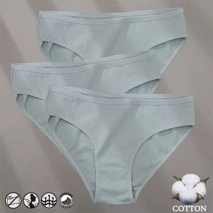 Culotte en coton motif Jacquard pour femmes, sous-vêtements Sexy, Lingerie féminine, couleur unie, c
