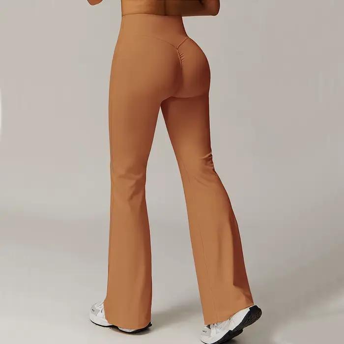Leggings évasés taille haute pour femme, élastiques, effet push-up, pour fitness, yoga et entraîneme