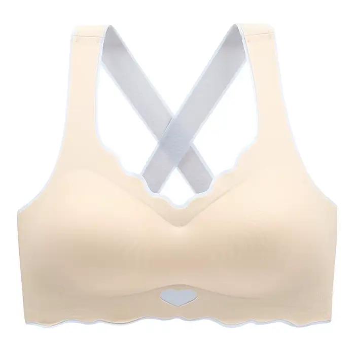 Soutien-gorge de sport anti-affaissement pour femme, lingerie grande taille, style fin, poitrine lar