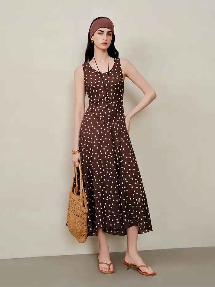 Robe nuisette diagonale rétro à pois en mousseline ZIQIAO pour femme, nouveau style été 2026, robe g
