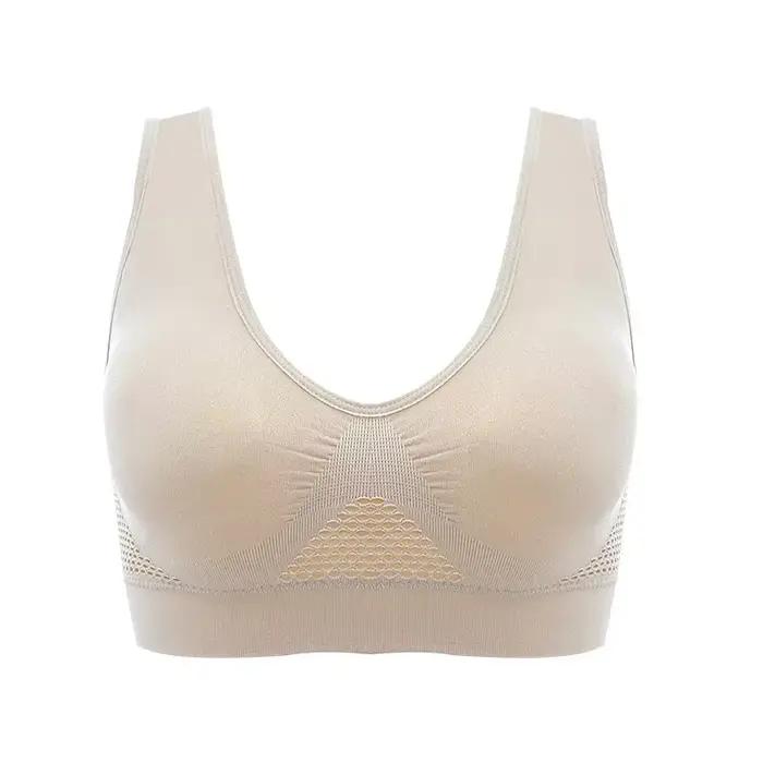 Soutien-gorge de sport respirant en émail pour femme, absorbant la sueur, coussin antichoc, haut de