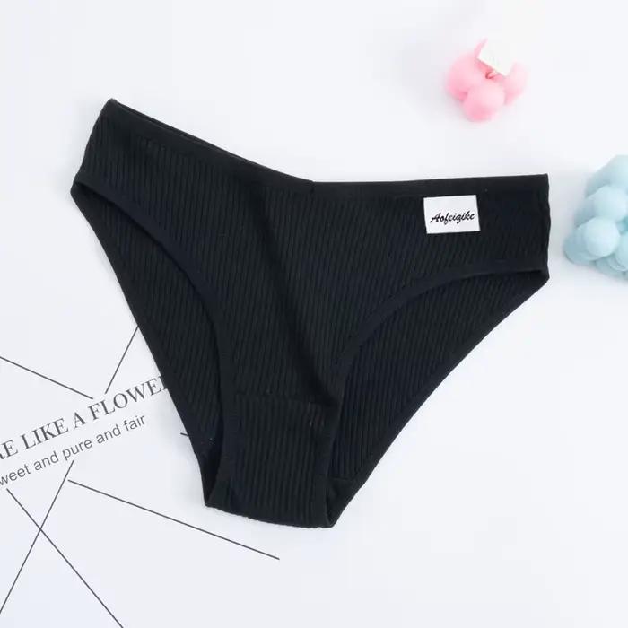 Culotte Sexy en Coton pour Femme, Sous-Vêtement Confortable, Lingerie Solide, 6 Pièces