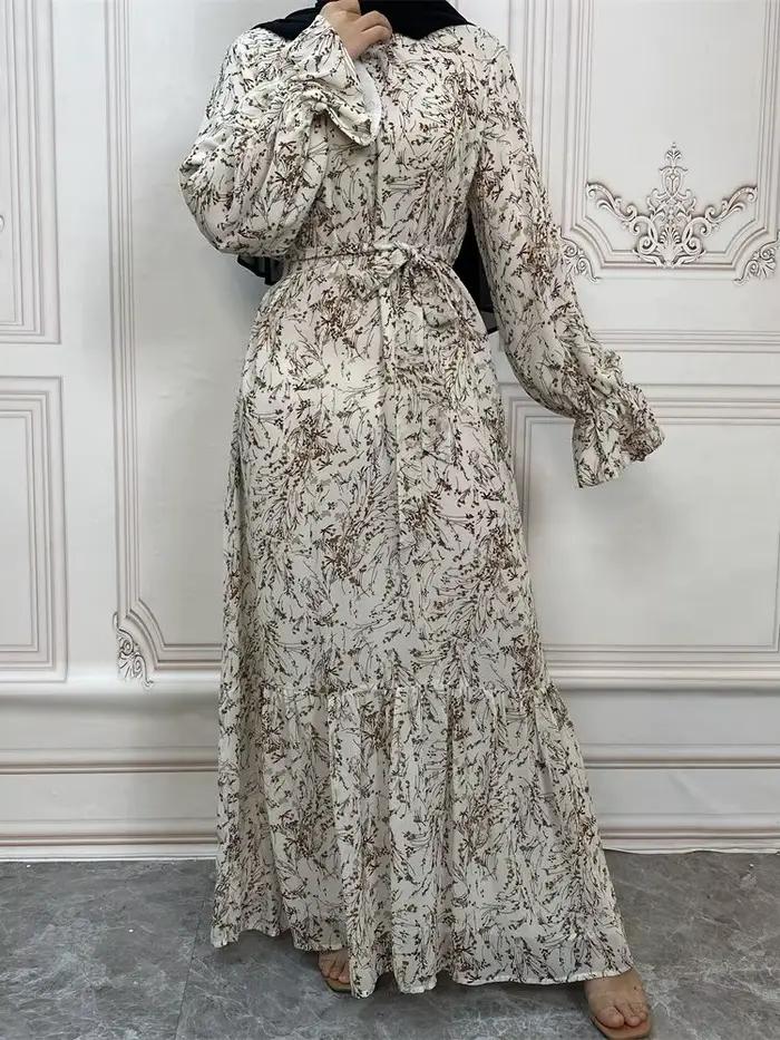 Abaya-Robe Longue Hijab pour Femme, Tenue Musulmane Modeste, Kaftans pour Ramadan, Turquie, Islam, A