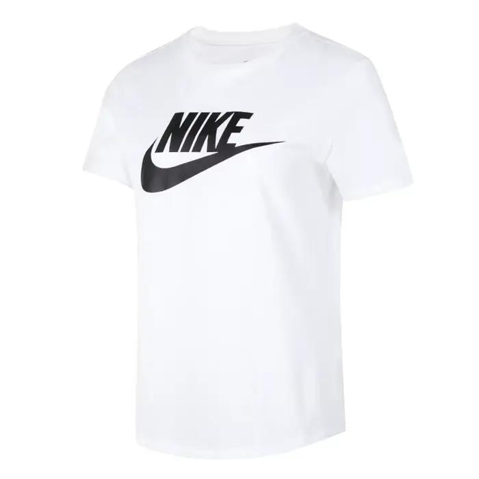 Nike T-Shirt femme Essntl Icn Ftra col rond ample manches courtes respirant décontracté demi manches