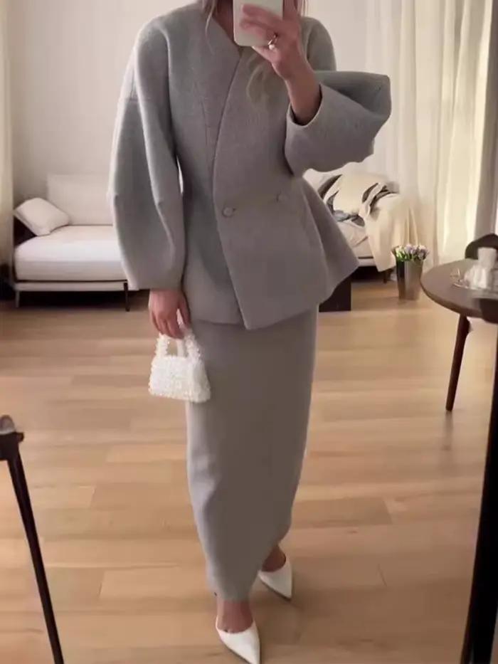Ensemble de vêtements pour femmes, commerce extérieur européen et américain, à la mode, couleur unie