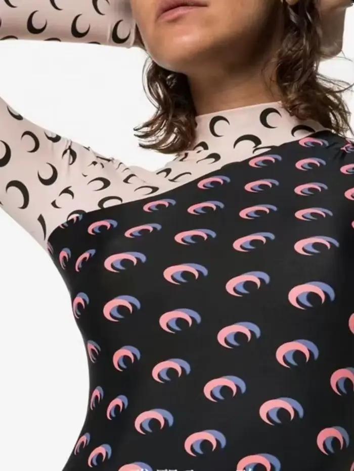 Chemise à manches longues pour femmes, imprimé lune, Protection Uv, coupe cintrée, t-shirt superposé