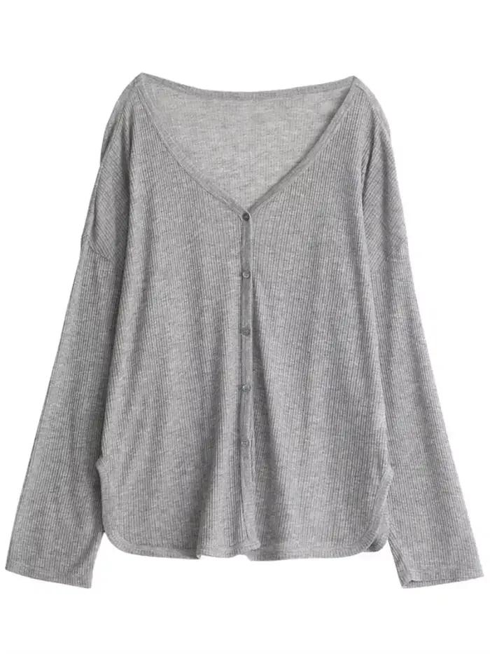 Cardigan léger à col en V et manches longues pour femme, veste de protection solaire printemps-été-a