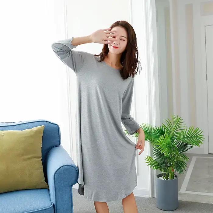 Robe de nuit modale femmes nouveau printemps chemises de nuit L XL XXL grande taille robe de chambre