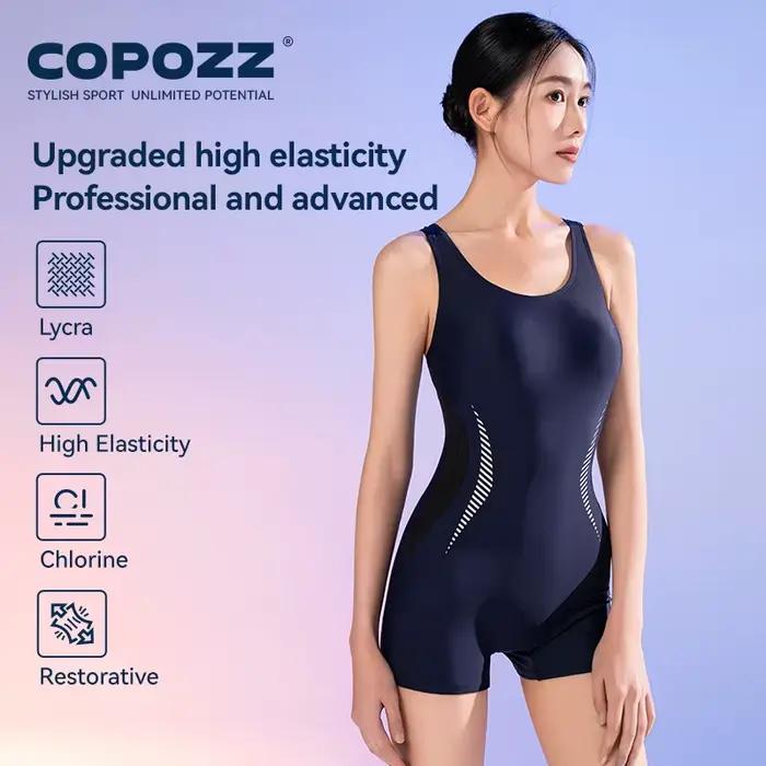 COPOZZ-Maillot de bain une pièce pour femme, monokini, tenue de natation, surf, anti-éruption cutané