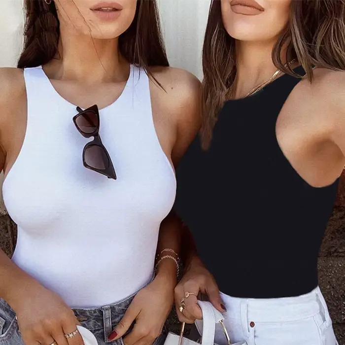Pull Body sans manches pour femmes, Sexy, épaules dénudées, haut, Streetwear, noir, vêtements Catsui