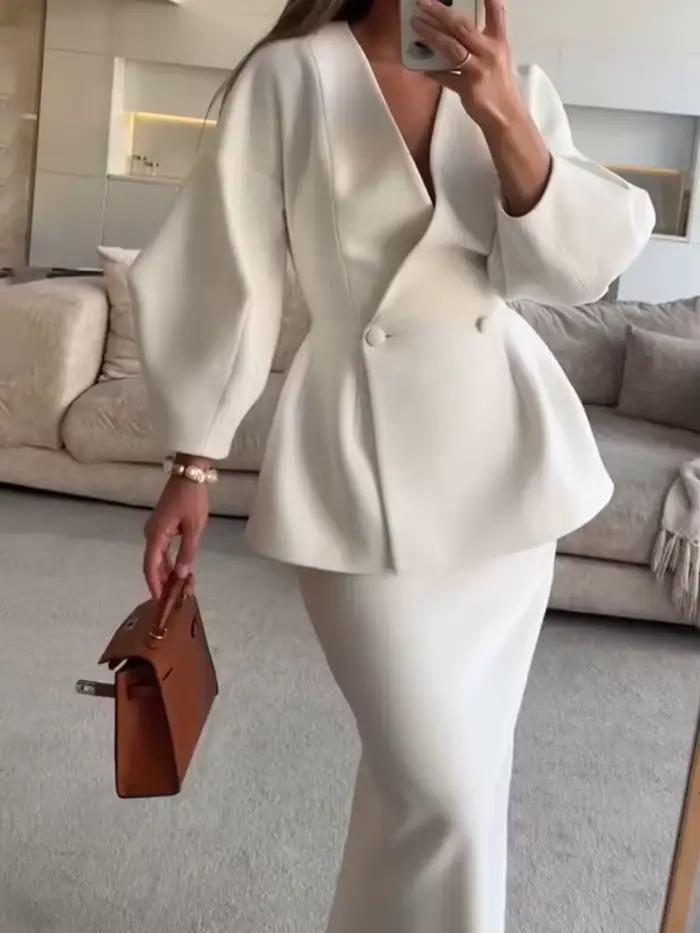 Ensemble de vêtements pour femmes, commerce extérieur européen et américain, à la mode, couleur unie