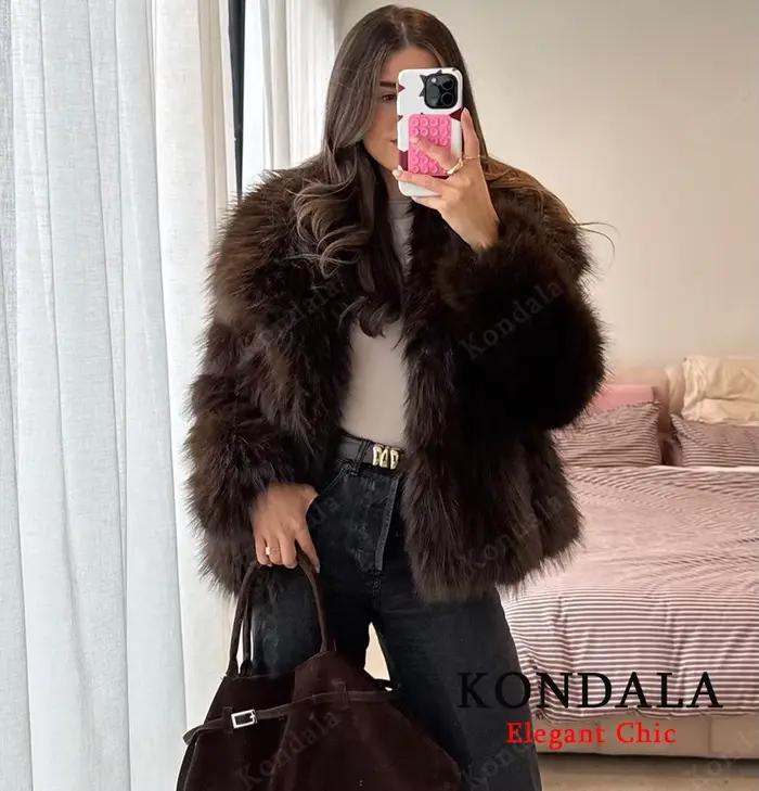 Manteau en fourrure vintage pour femmes, automne hiver, chaud, décontracté, ample, tendance, fausse