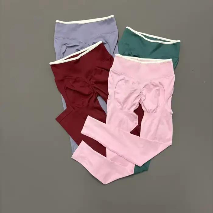 Leggings de yoga taille haute sans couture pour femme, effet ventre plat, extensibles, doux, confort