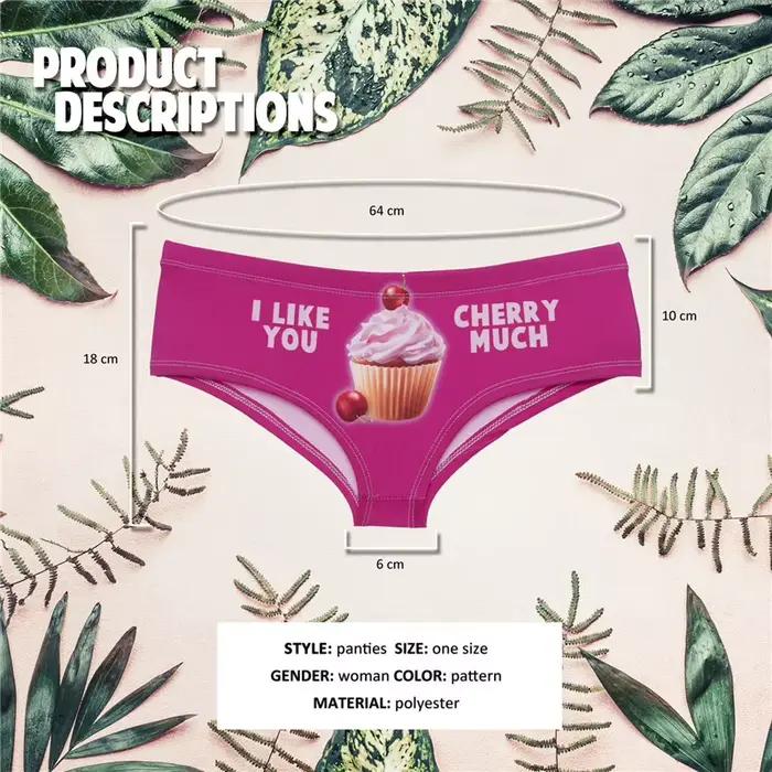 DeanFire 3D culottes cerise Muffin drôle imprimé Kawaii dames sous-vêtements belle Push Up slips Sexy Lingerie string pour femme