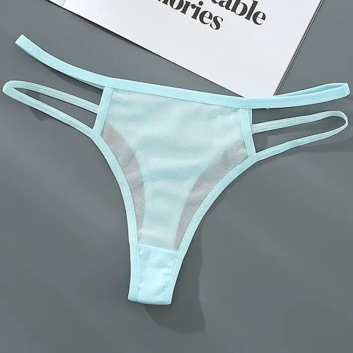 Sous-vêtements Sexy pour femmes, culottes et tongs, doux pour la peau, Hipster, slips Sexy en maille transparente, sous-vêtements solides