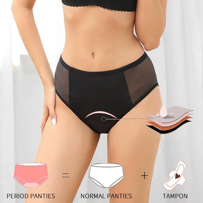 Lot de 2 culottes menstruelles absorbantes, culottes menstruelles pour flux abondant, sous-vêtements post-partum, culottes taille haute pour incontinence, grande taille