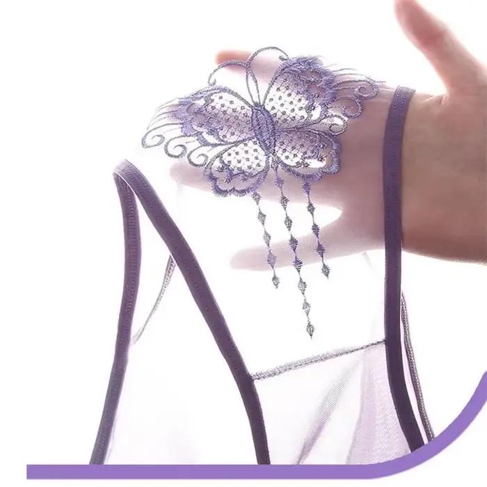 Culotte entièrement transparente pour femmes, Sexy, ajouré, papillon, taille basse, sans couture, Lingerie féminine, nouvelle collection 2024