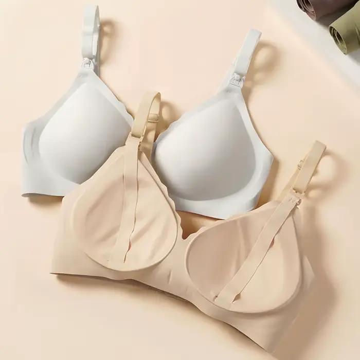 Soutien-gorge de maternité avec push-up devant pour éviter l'affaissement, sans couture, respirant et confortable, soutien-gorge push-up d'allaitement