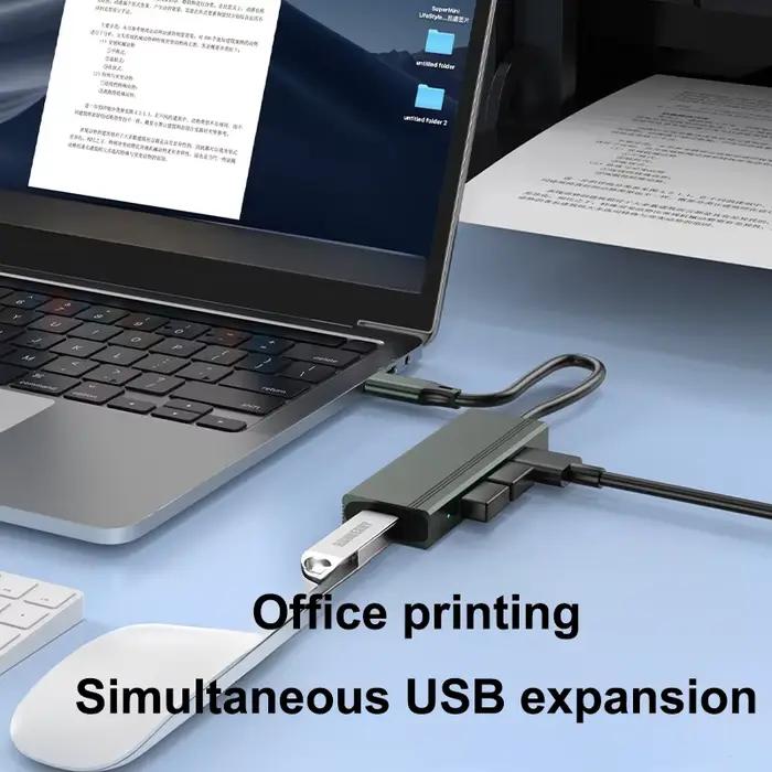 Hub USB 4 en 1 à double interface USBA et USB C
