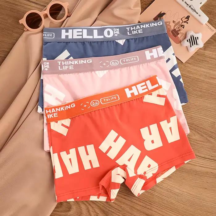 3 pièces/paquet 100% coton doux antibactérien femmes culottes lettre imprimer femme sous-vêtements confort respirant Sport sécurité Lingerie