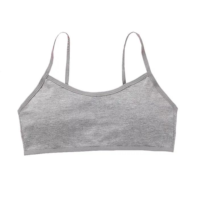 Soutien-gorge tubulaire pour femmes, sous-vêtements rembourrés pour adolescentes, Lingerie pour étudiantes, couleur unie, coton doux