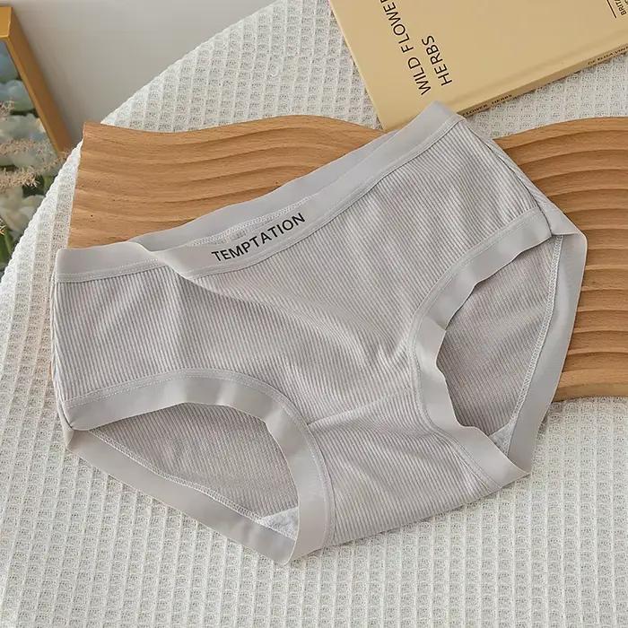 Culotte en coton M-XL pour femmes, culotte sexy en dentelle, slips de lettres de confort pour filles, taille moyenne, caleçon sans couture, lingerie féminine