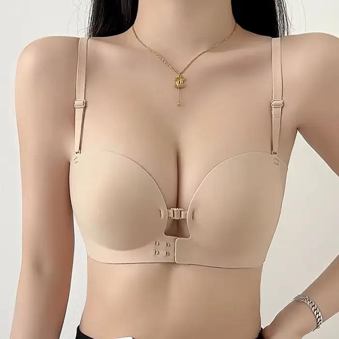 Soutien-gorge invisible sans bretelles, fond de teint liquide invisible, double boucle avant, dos élégant, antidérapant, pour petite poitrine, effet push-up, dos embellissant
