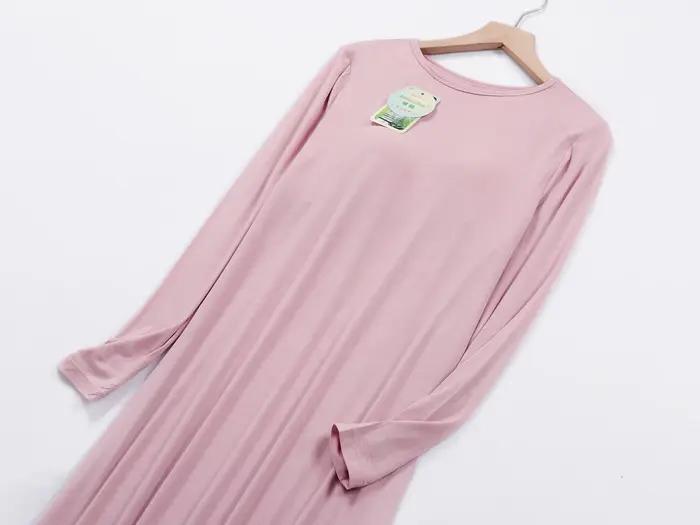 Chemise de nuit longue en coton modal pour femmes, chemise de nuit femme, soutien-gorge rembourré, chemise de nuit grande taille, printemps, automne, nouveau, 2025