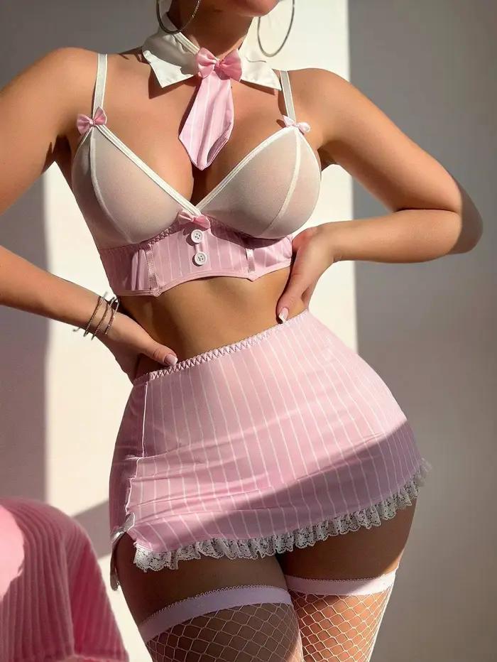 Ensemble de linge sexy, sous-vêtements érotiques, robe et lingerie, chemise de nuit sexy, string, accessoires érotiques, sous-vêtements babydoll transparents et courbés