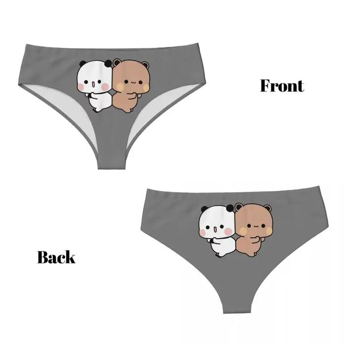 Personnalisé mignon DuDu ours et BuBu Panda Couple culottes slips femmes confort slips sous-vêtements respirant femme caleçon