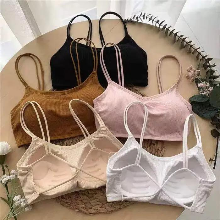 Bralette-Soutien-gorge dos nu pour femme, haut court, bustier tubulaire, push-up sans couture, sans fil, croisé dans le dos, nouveau, 1 pièce