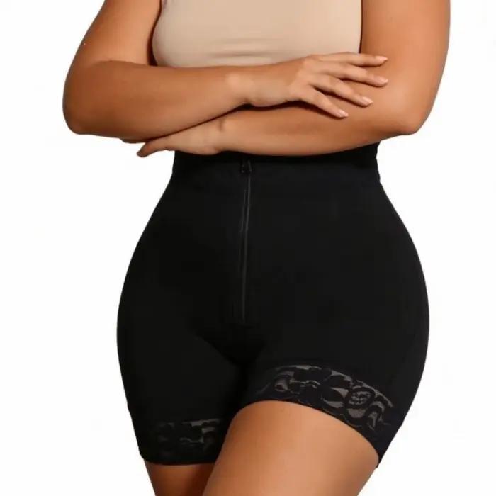 Lingerie gainante taille haute post-partum sans couture, amincissante, rehausseur de fesses, avec fermeture éclair frontale, pour le maintien de la taille post-partum
