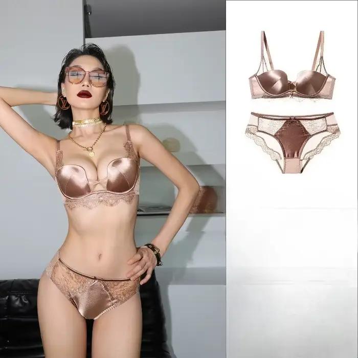 Ensemble soutien-gorge léopard tendance, effet push-up, soutien et maintien, dentelle douce, style français, pour femmes, usage quotidien décontracté à la maison, toutes saisons, tailles S-XL