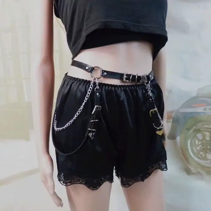 Ceinture de taille et chaîne de hanche pour femmes, style mode, discothèque, punk, hip-hop, rock, avec motif cœur