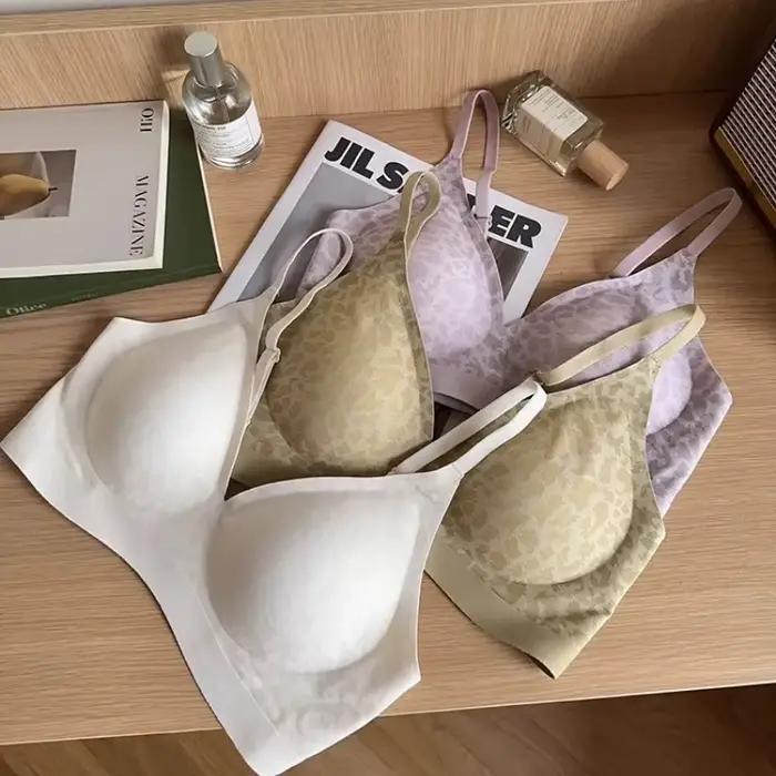 Soutien-gorge léopard sans couture, Design Push Up, sans fil, léger, confortable pour femmes, petite amélioration de la poitrine, soutien-gorge à armatures sans couture
