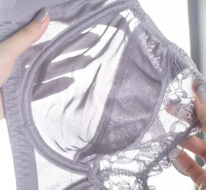 Soutien-gorge Transparent grande taille pour femmes, couverture complète, Non rembourré, à armatures, Lingerie en dentelle Ultra-fine, 36 38 40 42 C D E F G H