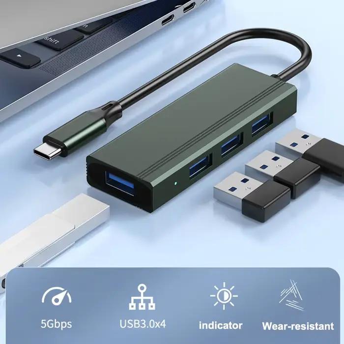 Hub USB 4 en 1 à double interface USBA et USB C