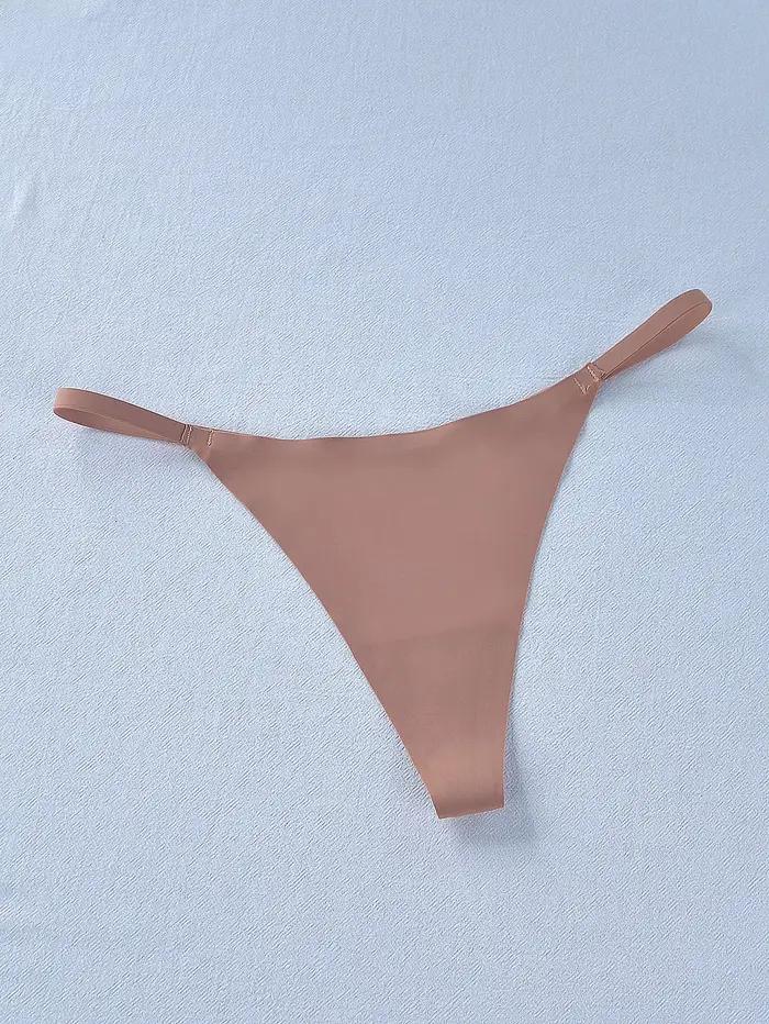 Culotte sans couture pour femme, slip sexy ultra fin, sous-vêtement taille basse, lingerie douce, couleur unie