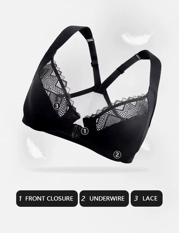 Soutien-gorge Sexy en dentelle pour femmes, fermeture frontale, maille métallique, grande poitrine, été, mince, confortable, Lingerie pour dames, nouvelle collection