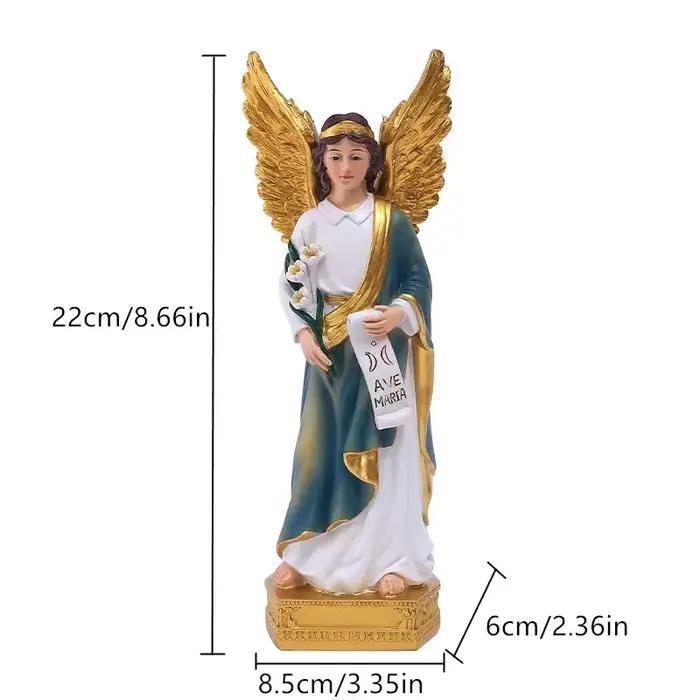 Statue d'ange classique Saint Raphael Saint Gallen, ornements, cadeau de noël, artisanat en résine