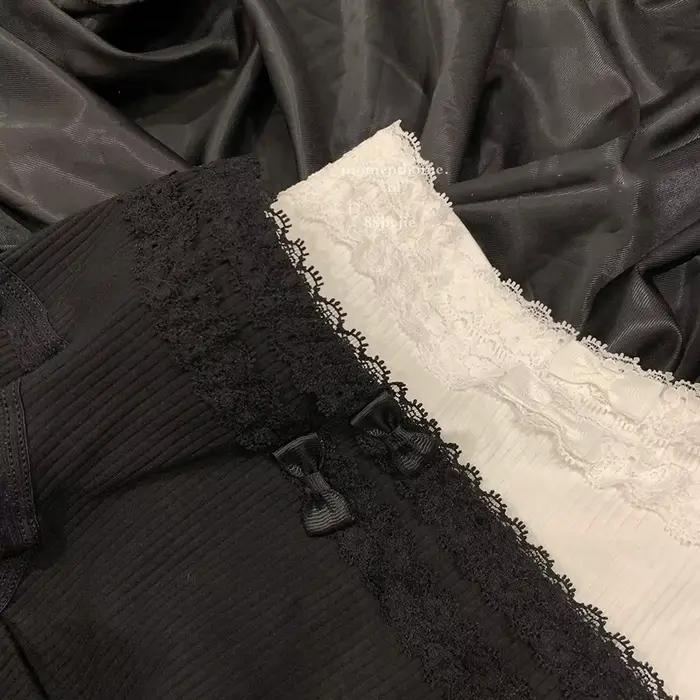 Culotte confortable en dentelle avec nœud pour femme, sous-vêtement de fitness, taille moyenne, entrejambe en coton, lingerie japonaise, slip sans couture, anti-favorable
