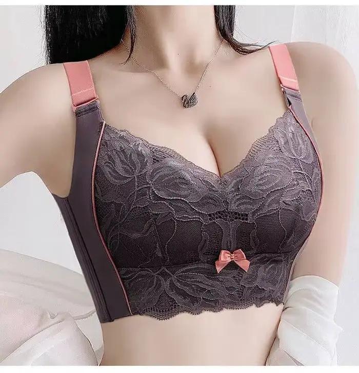Soutien-gorge en Latex avec Soutien Latéral pour Femme, Sous-vêtements de Grande Poitrine, Montagne Complète, 75 80 85 90 95 B C D E
