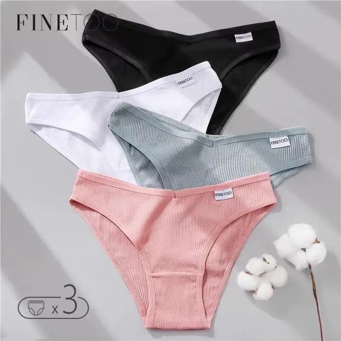 FINETOO culotte femme sous-vêtements en coton M-4XL Sexy taille V slips fille taille basse culotte douce femmes caleçons femme Lingerie nouveau