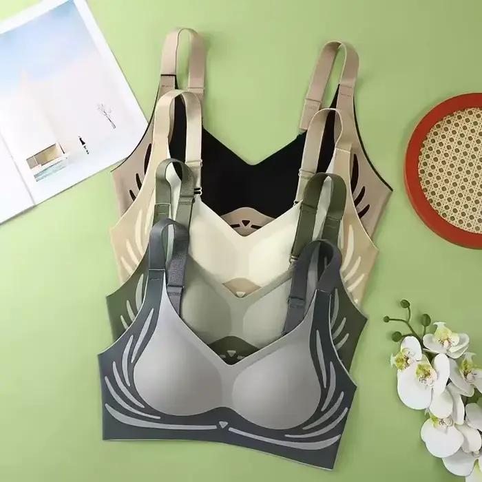 Sous-vêtements grande taille pour femmes, seins respirants, petits sans anneaux en acier, soutien-gorge Anti-affaissement réglable pour femmes