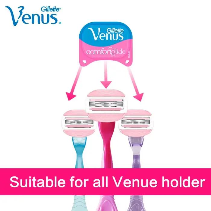 Gillette Venus-Lame de rasoir avec spa lisse pour femme, lame de rasage tranchante à 3 couches, tête de rechange, cadeaux pour dame, courbe du corps